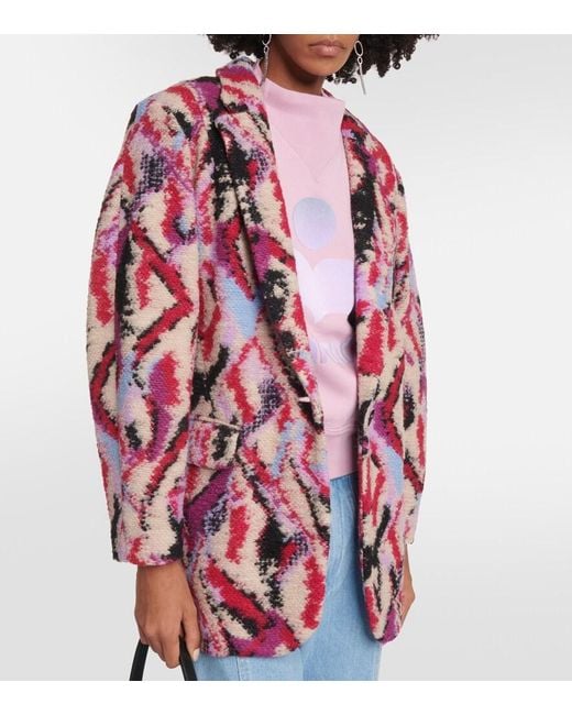 Isabel Marant Purple Intarsia Wool-Blend Jacket