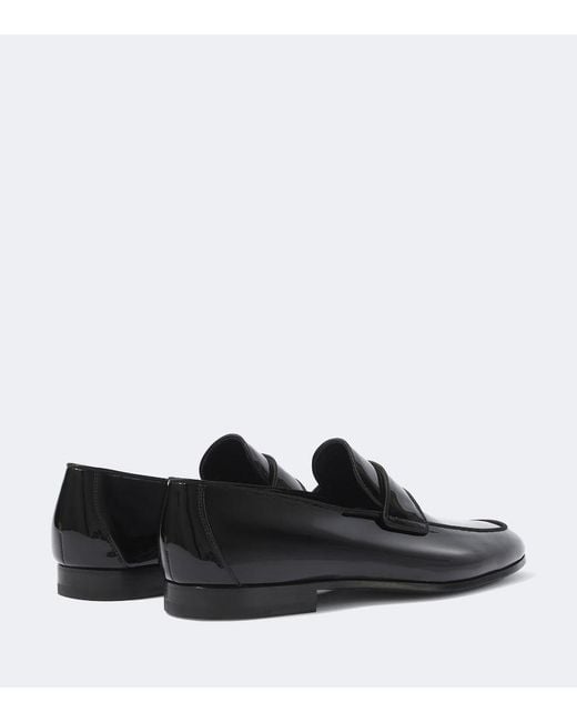 Magnanni Shoes Black Patent Leather Loafers for men