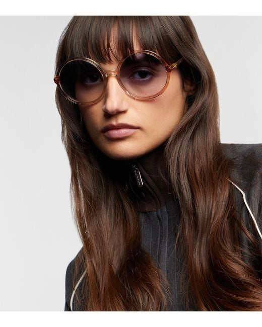 Miu Miu Blue Logo Round Sunglasses