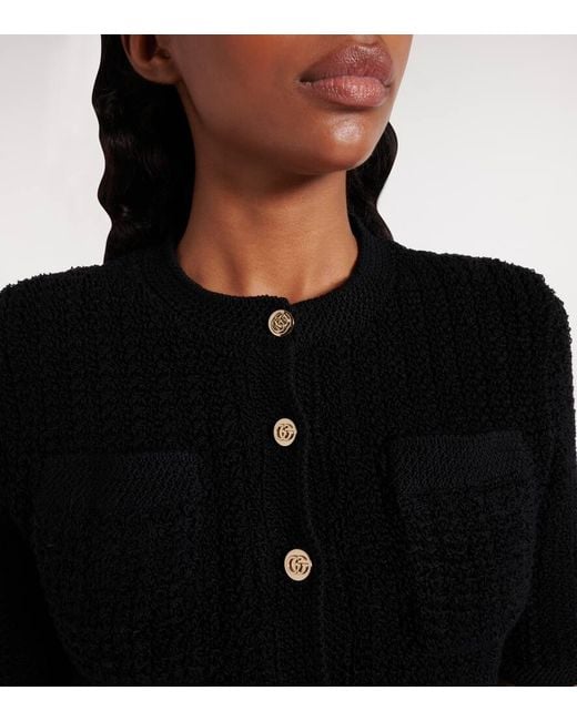 Gucci Black Cropped-Cardigan Aus Einem Baumwollgemisch