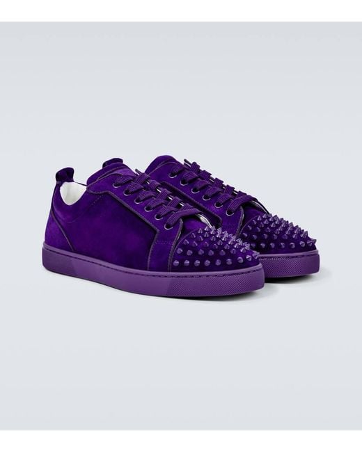 Christian Louboutin Sneakers Louis Junior Spikes Aus Veloursleder in Purple für Herren