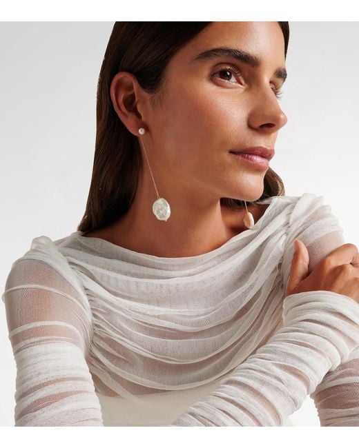 Mateo White 14Kt Drop Earrings With Pearls