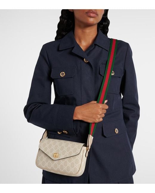 Gucci Natural Ophidia Canvas Crossbody Bag
