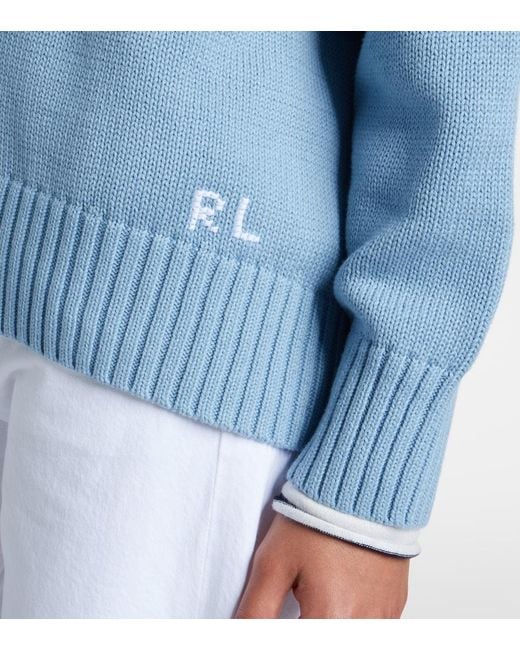 Polo Ralph Lauren Blue Polo Bear Oversized Cotton Sweater