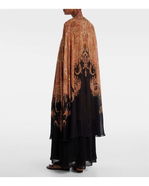 Vestido Largo Hypnotic Con Capa Zimmermann de color Brown