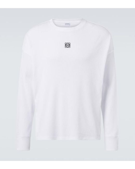 Loewe White Anagram Cotton Jersey T-Shirt for men