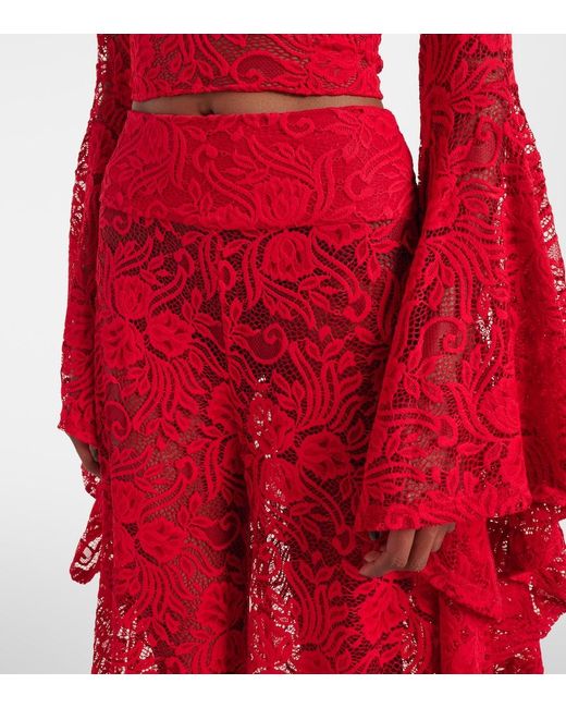 Alexandra Miro Red Talia Lace Top