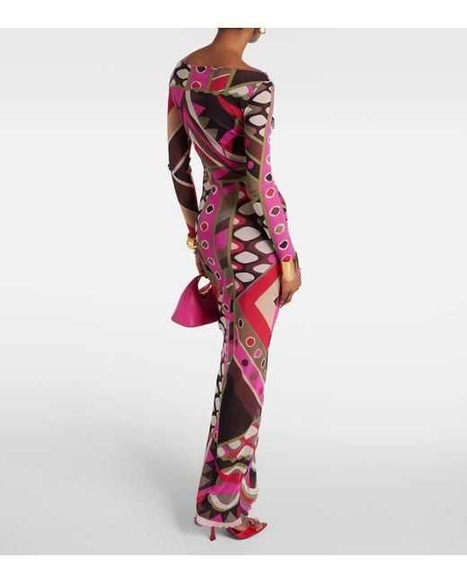 Vestido largo con estampado Vivara Emilio Pucci de color Pink