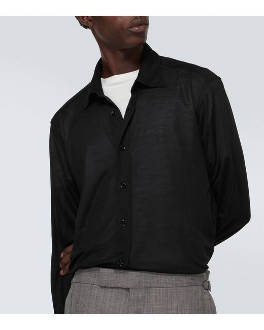 Camicia in seta di Tom Ford in Black da Uomo