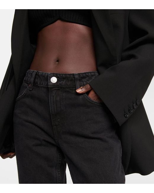 Re/done Black Low-Rise Straight Jeans 70S
