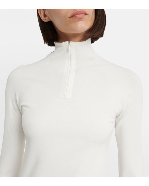 The Row White Patti Zip-Up Top