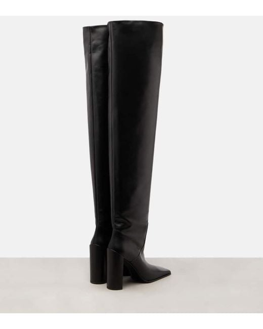 Alaïa Black Overknee-Stiefel Aus Leder