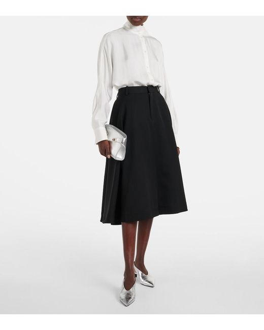 Ferragamo White Tie-Neck Blouse