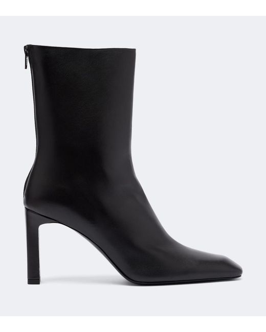 Totême Black Leather Ankle Boots