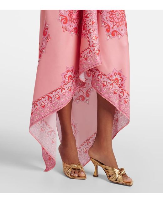 Etro Pink Midikleid Aus Seide