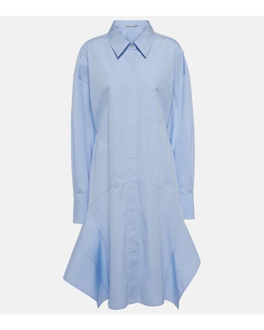 Robe chemise en coton Stella McCartney en coloris Blue