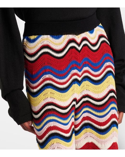Pantalones Anchos De Croche De Algodon LaDoubleJ de color Red