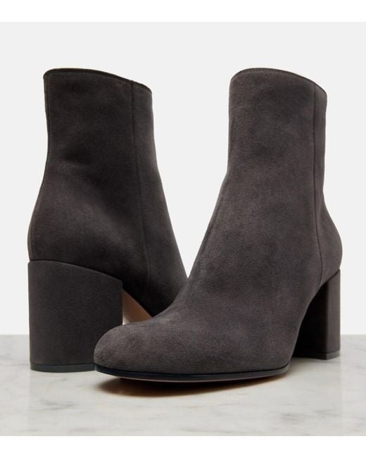 Gianvito Rossi Black Joelle 70 Suede Ankle Boots