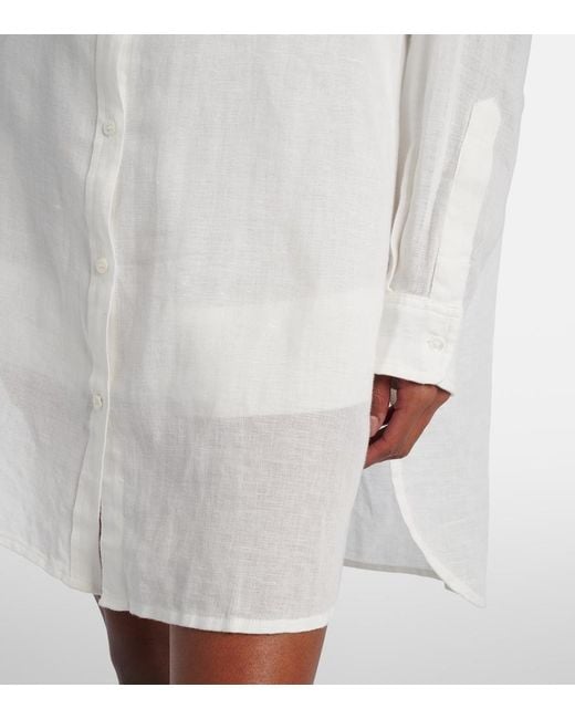 Polo Ralph Lauren White Oversized Linen And Cotton Shirt
