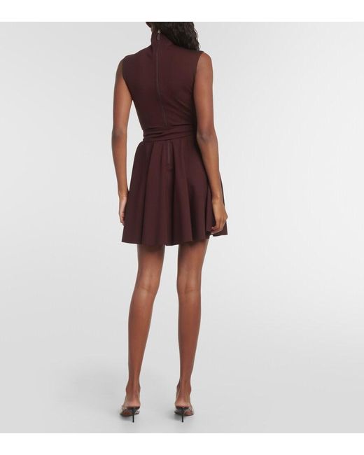 Alaïa Purple Mockneck Jersey Dress