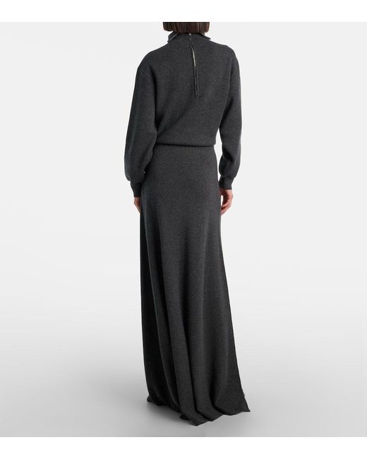 Balenciaga Black High-Rise-Maxirock Aus Wolle