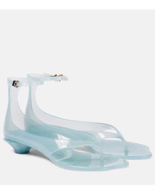 Chloé Blue Jelly Thong Sandals