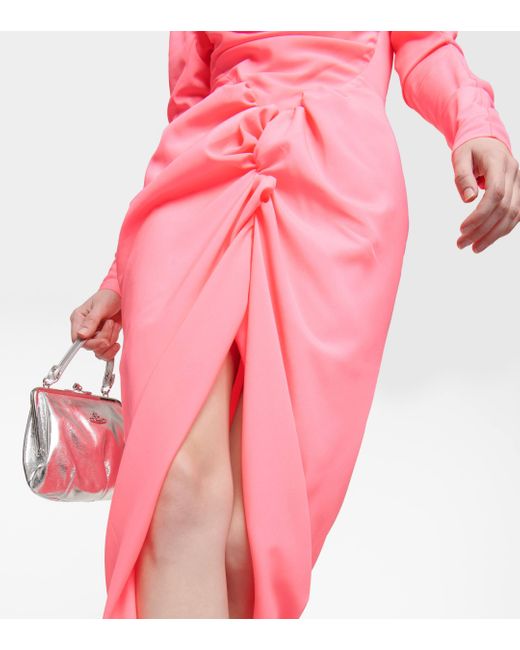 Vivienne Westwood Pink Panther Draped Crepe Midi Dress