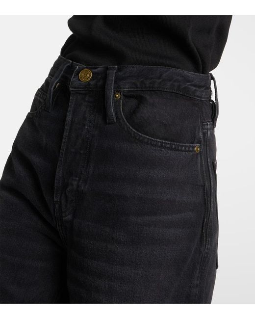 Jeans a gamba larga e vita alta di FRAME in Black