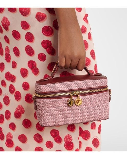 Stella McCartney Purple Falabella Raffia-Effect Vanity Bag