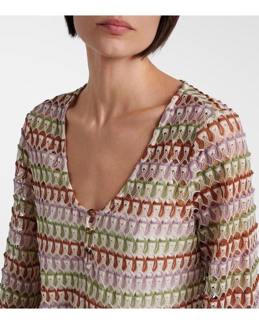 Veronica Beard Natural Novien Crochet Minidress