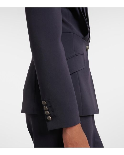 Max Mara Blue Pleated Cady Blazer