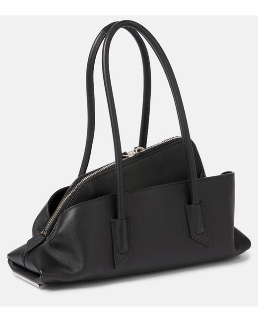 The Attico Black La Passeggiata Small Leather Tote Bag