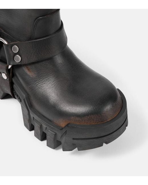 Balenciaga Black Bulldozer Harness Leather Biker Boots