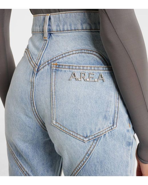 Area Blue High-Rise Straight Jeans