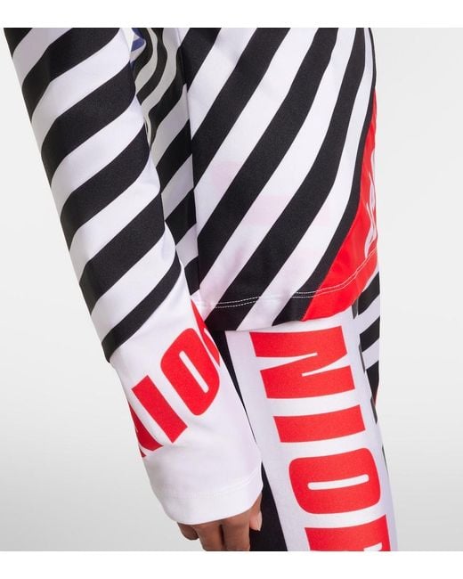 Jean Paul Gaultier Red Logo Striped Jersey T-Shirt