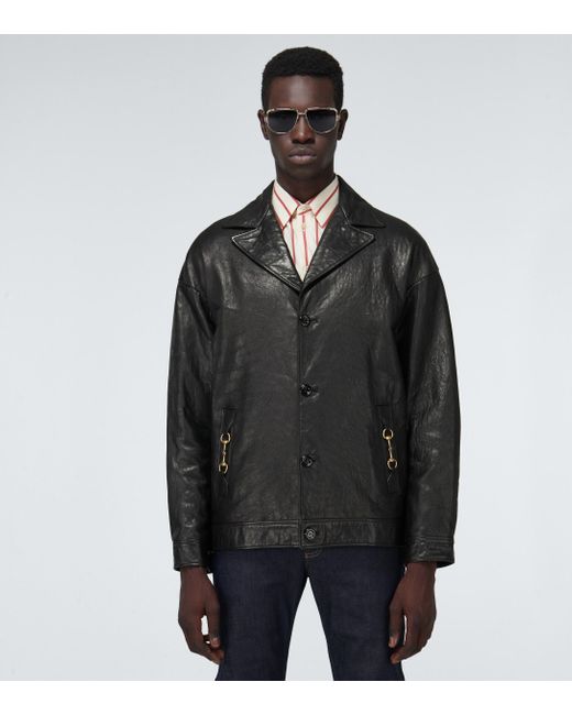black gucci leather jacket