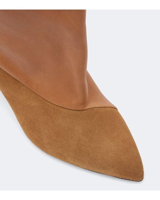 Isabel Marant Brown Lezra Suede And Leather Knee-High Boots