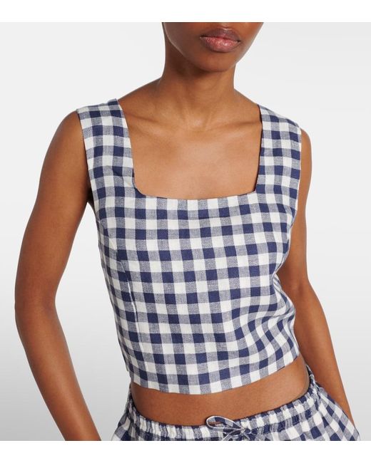 Asceno Blue Cropped-Top Cozumel Aus Leinen
