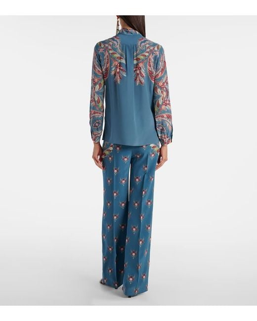 Etro Blue Paisley Silk Shirt