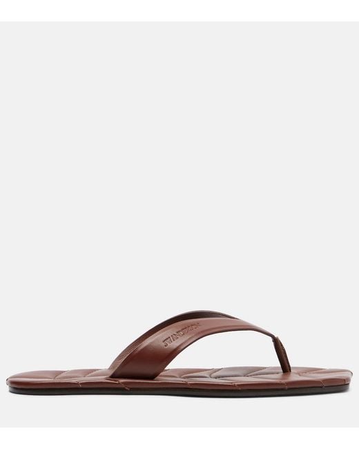 J.W. Anderson Brown Leaf Leather Thong Sandals