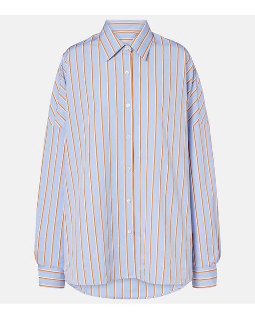 Dries Van Noten Blue Striped Cotton Shirt