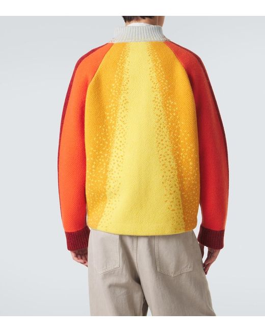 God's True Cashmere Orange Radiant Sun Cashmere Zip-Up Sweater for men