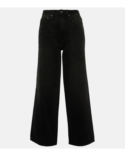 Totême  Black High-rise Wide-leg Jeans