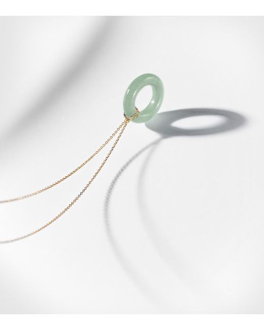 Mateo White Donut 14Kt Necklace With Jade