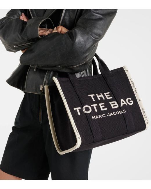 Marc Jacobs Black The Medium Jacquard Canvas Tote Bag