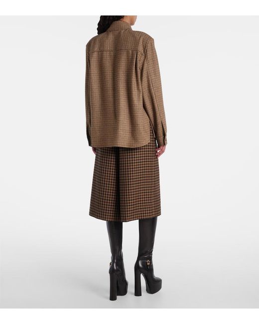 Saint Laurent Multicolor Puppytooth Wool Blend Overshirt