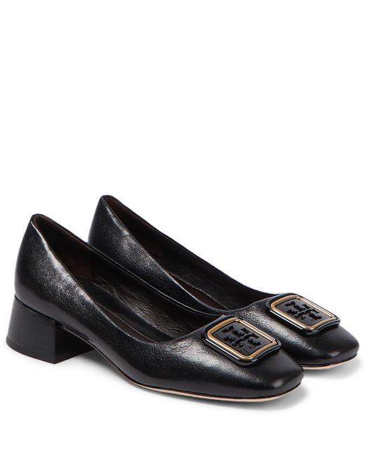 Tory Burch Georgia Leather Pumps in Black | Lyst