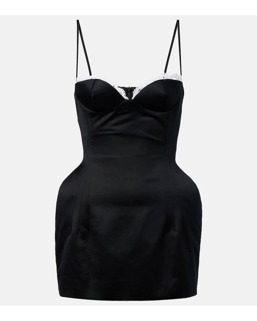 Magda Butrym Black Bustier-Kleid Aus Baumwollsatin