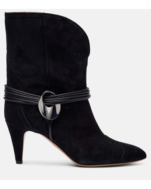 Isabel Marant Black Dytho Suede Ankle Boots