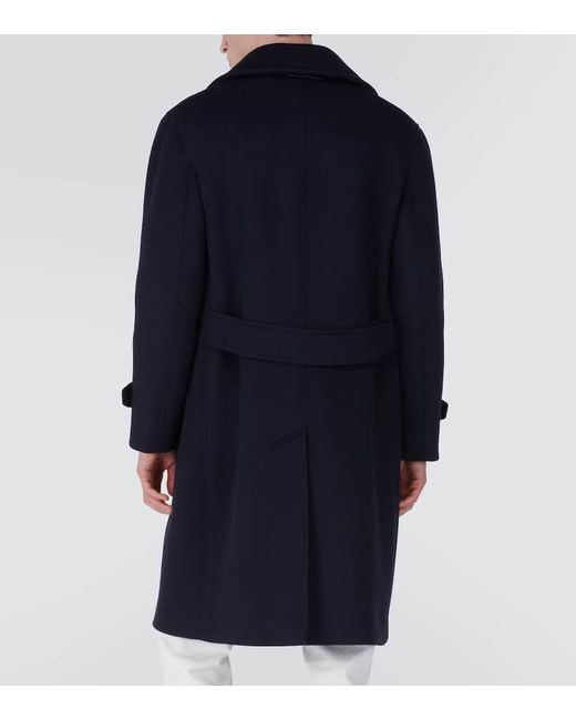 Brioni Blue Wool Overcoat for men